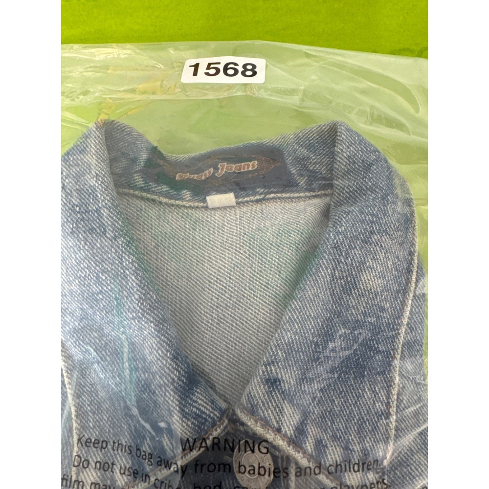 Vintage 90s Guess USA American Tradition Denim Jean Jacket Women Large USA Made - Picture 9 of 9